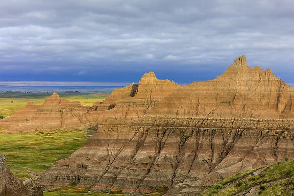 Badland formations from Cedar Pass in Badlands National Park, South Dakota, USA