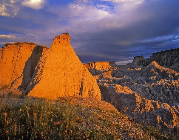 Badlands formations, Oglala National Grasslands, Nebraska, USA