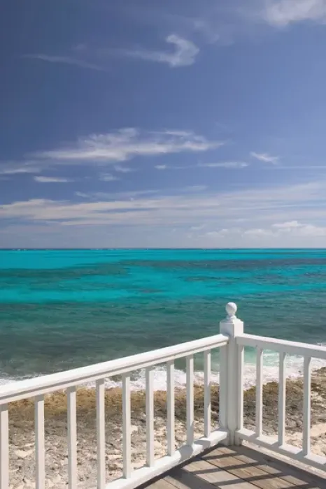 Framed Print : BAHAMAS- Abacos- Loyalist Cays -Man O War Cay: Porch View of