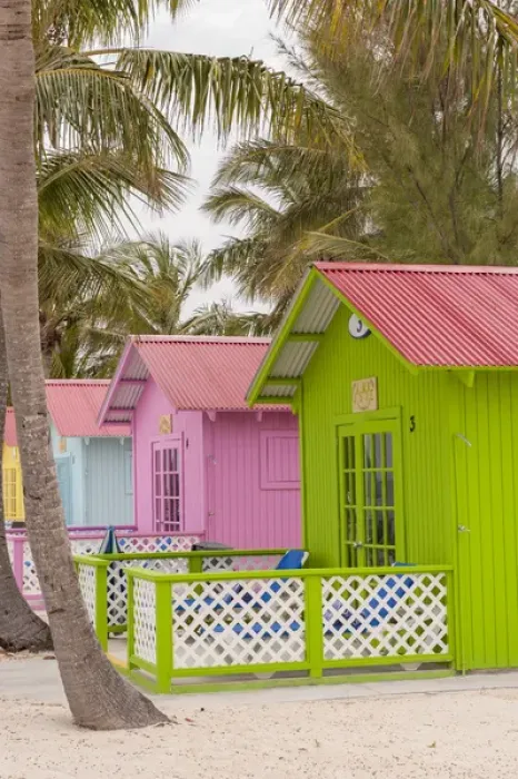 Framed Print : Bahamas, Eleuthera, Princess Cays, beach bungalow Framed Print : Bahamas, Eleuthera, Princess Cays, beach bungalow
