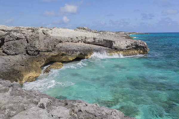 Bahamas, Exuma Island, Cays Land and Sea Park. Scenic site of The Blow Hole. Credit as