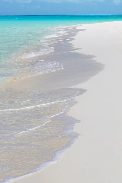 Bahamas, Little Exuma Island. Ocean surf and beach