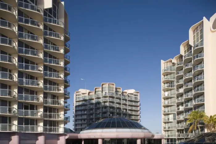 Framed Print : Bahamas, New Providence Island, Exterior view of Wyndham Crystal Palace Hotel