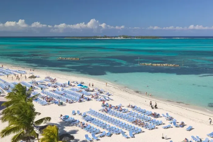 Framed Print : BAHAMAS-New Providence Island-Cable Beach: Beach View from Radisson Cable Beach Resort