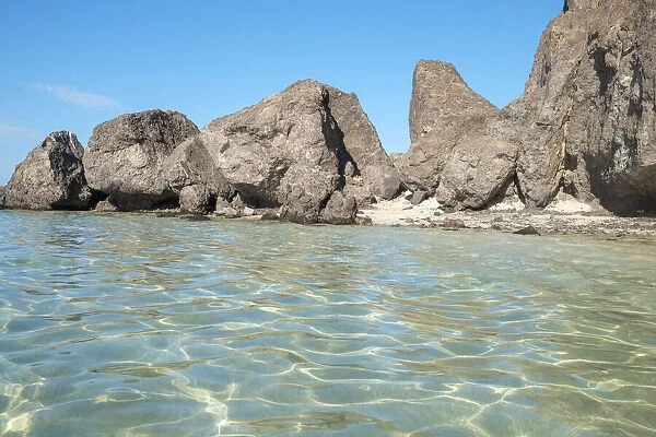 Baja California, Mexico. Sea of Cortez. Large rocks on the shore