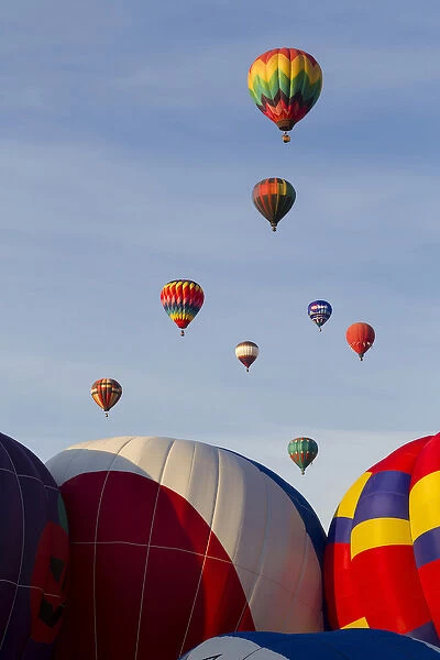 Balloons lifting for the Mass Ascension at the Albuquerque International Balloon Fiesta