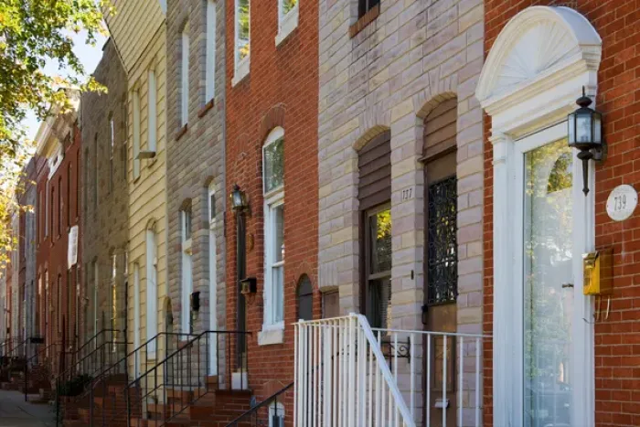 Framed Print : BALTIMORE, MARYLAND. USA. Row houses. Fells Point neighborhood Framed Print : BALTIMORE, MARYLAND. USA. Row houses. Fells Point neighborhood