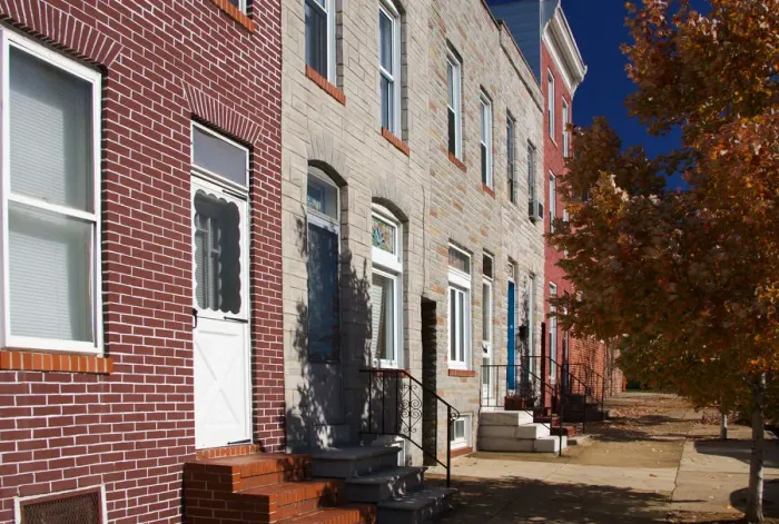 Framed Print : BALTIMORE, MARYLAND. USA. Row houses. Fells Point neighborhood Framed Print : BALTIMORE, MARYLAND. USA. Row houses. Fells Point neighborhood