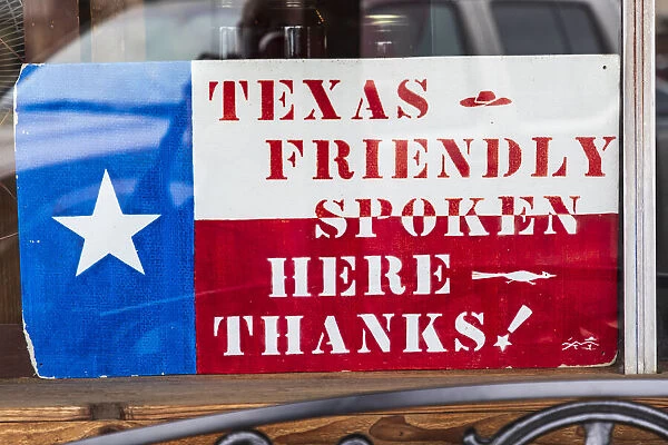 Bandera, Texas, USA. Texas friendly sign in the Texas Hill Country. (Editorial Use Only)