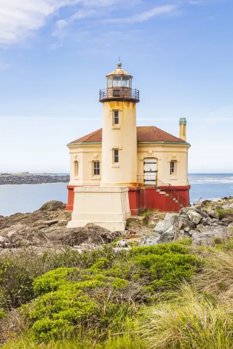 Framed Print : Bandon, Oregon, USA. The Coquille River Lighthouse on the Oregon coast Framed Print : Bandon, Oregon, USA. The Coquille River Lighthouse on the Oregon coast
