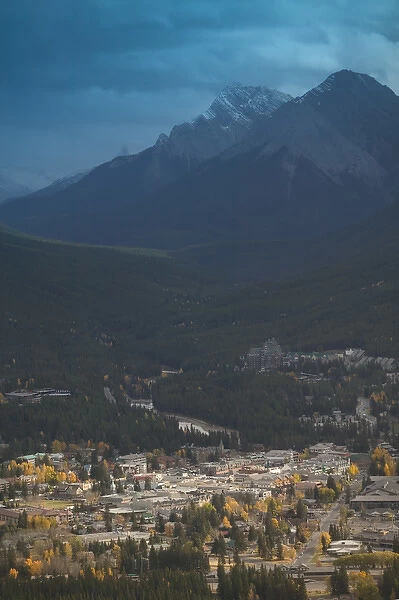 02. Canada, Alberta, Banff National Park: Banff, Town View from Mt. Norquay  /  Early Winter