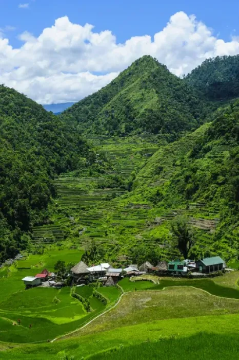 Framed Print : Bangaan in the rice terraces of Banaue, Northern Luzon, Philippines