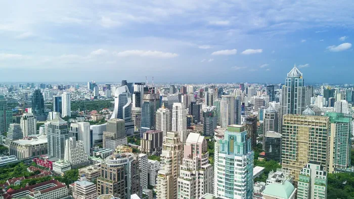 Framed Print : Bangkok, Thailand. Views over downtown Bangkok, Thailand