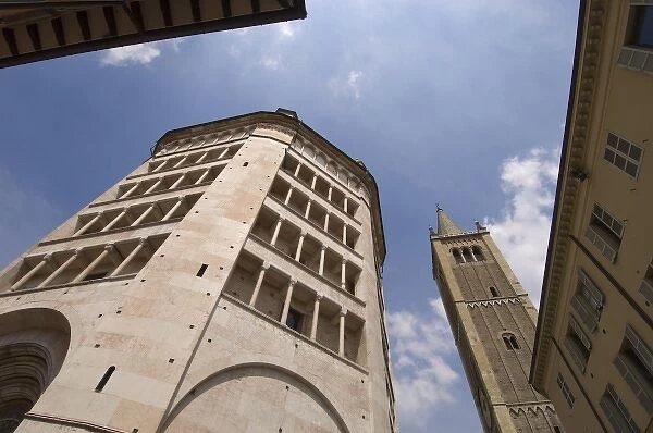 Baptistry and Duomo (Cathedral) Bell Tower, Parma, Emilia-Romagna, Italy