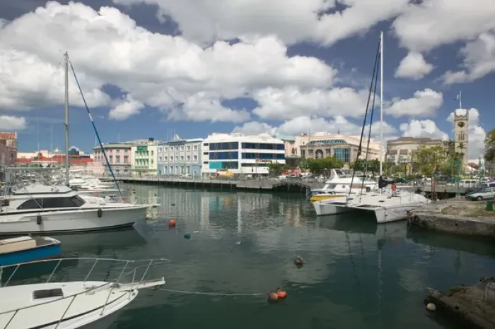 Framed Print : BARBADOS, Bridgetown, The Careenage Inner Harbor, Daytime Framed Print : BARBADOS, Bridgetown, The Careenage Inner Harbor, Daytime