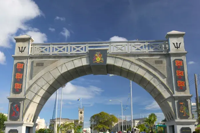 Framed Print : BARBADOS, Bridgetown, Independence Arch, The Careenage