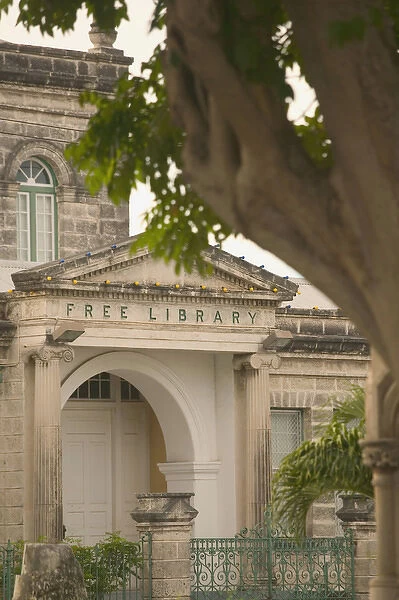 BARBADOS, Bridgetown, Detail of Public Library