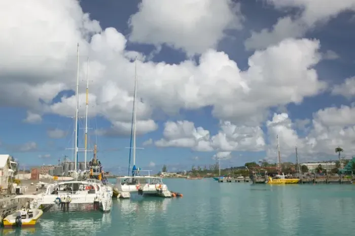 Framed Print : BARBADOS, Bridgetown, Tour Boats, Bridgetown Harbour