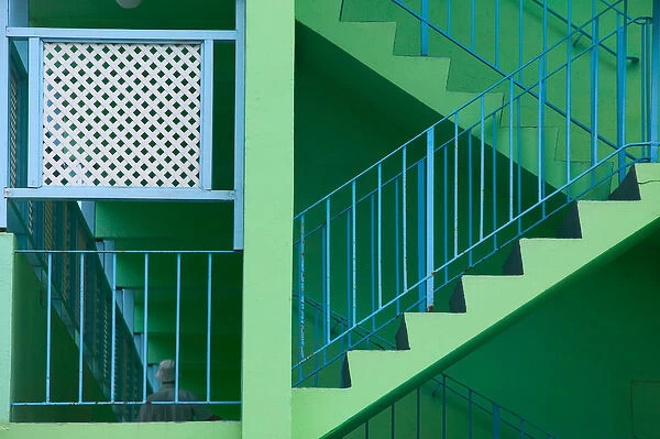 BARBADOS, Rockley, Hotel Staircase Detail, Rockley Beach