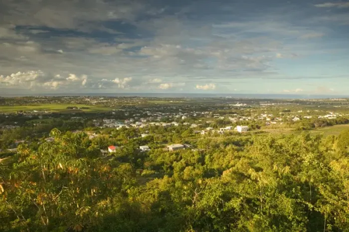 Framed Print : BARBADOS, St. George Parish-Francia, Morning View of Francia village from Gun Hill Framed Print : BARBADOS, St. George Parish-Francia, Morning View of Francia village from Gun Hill