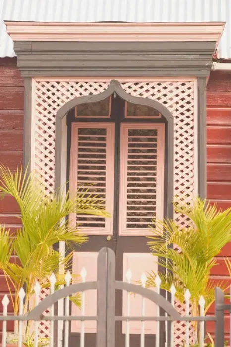 Framed Print : BARBADOS-West Coast-Weston: Colorful House Detail a Walter Bibikow 2004 Framed Print : BARBADOS-West Coast-Weston: Colorful House Detail a Walter Bibikow 2004