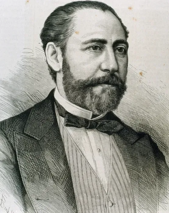 Framed Print : BARBIERI, Francisco Asenjo (1823-1894). Spanish composer. Engraving by A. Carretero