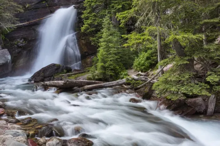 Framed Print : Baring Falls in Glacier National Park, Montana, USA