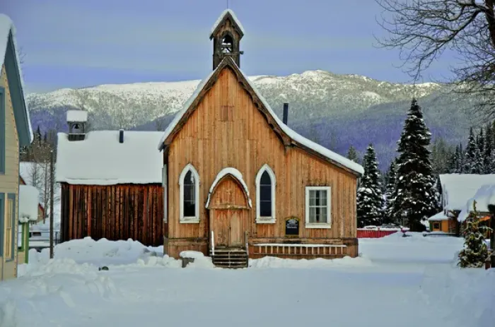 Framed Print : Barkerville Historic Town in winter. St. Saviors church in winter Framed Print : Barkerville Historic Town in winter. St. Saviors church in winter