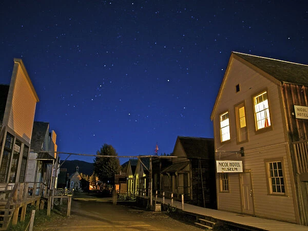 Barkerville at night. Barkerville Historic Town, Cariboo, British Columbia, at night