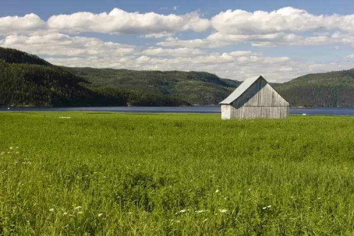 Framed Print : A barn outside the village of l Anse St. Jean lies on the Saguenay River Framed Print : A barn outside the village of l Anse St. Jean lies on the Saguenay River