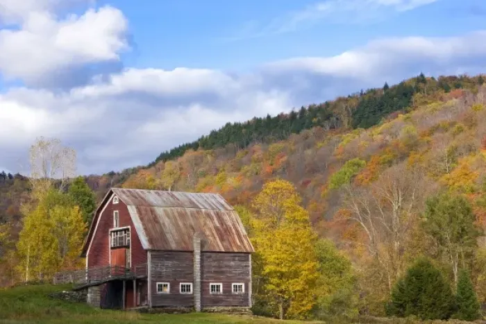Framed Print : A barn in Vermonts Green Mountains. Hancock, Vermont