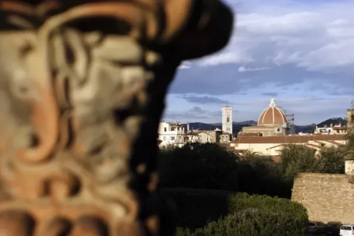Framed Print : The Basilica and Campanile di Giotto seen from the Giardini di Boboli