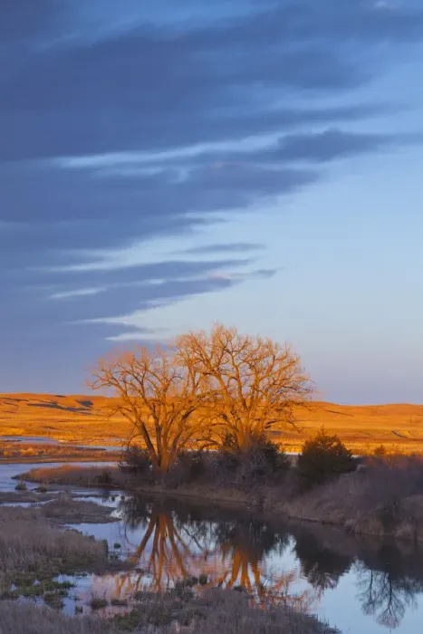 Framed Print : Bathed in sunset light the Calamus River in Loup County, Nebraska, USA Framed Print : Bathed in sunset light the Calamus River in Loup County, Nebraska, USA