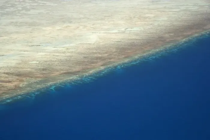 Framed Print : Batt Reef, Great Barrier Reef Marine Park, North Queensland, Australia - aerial