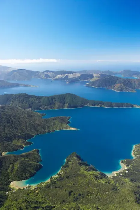 Framed Print : Bay of Many Islands, Queen Charlotte Sound, Marlborough Sounds, South Island, New