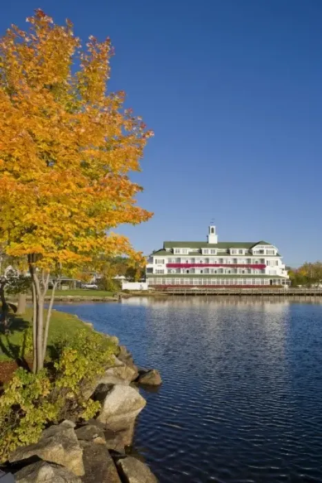 Framed Print : Bay Point at Mill Falls in Meredith, New Hampshire