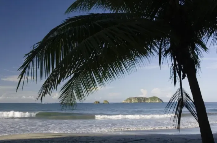Framed Print : Beach with islands palmtree, Manuel Antonio, Central Pacific Coast, Costa Rica, Central America Framed Print : Beach with islands palmtree, Manuel Antonio, Central Pacific Coast, Costa Rica, Central America