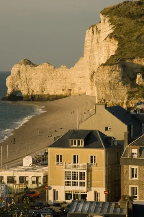 Framed Print : Beach Town, Etretat, Normandy, FRANCE Framed Print : Beach Town, Etretat, Normandy, FRANCE