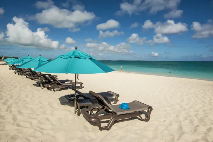 Framed Print : Beach umbrellas on Grace Bay Beach, Providenciales, Turks and Caicos Islands, Caribbean Framed Print : Beach umbrellas on Grace Bay Beach, Providenciales, Turks and Caicos Islands, Caribbean