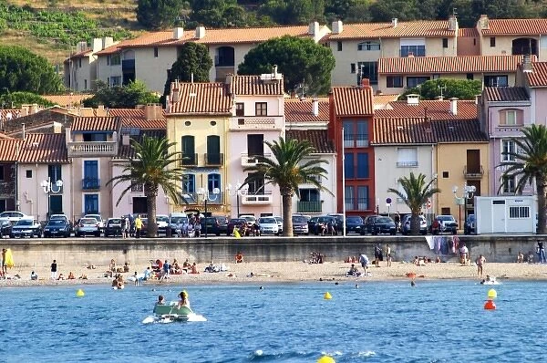 The beach in the village. Collioure. Roussillon. France. Europe