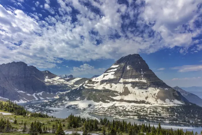 Framed Print : Bearhat Mountain and Hidden Lake in Glacier National Park, Montana, USA