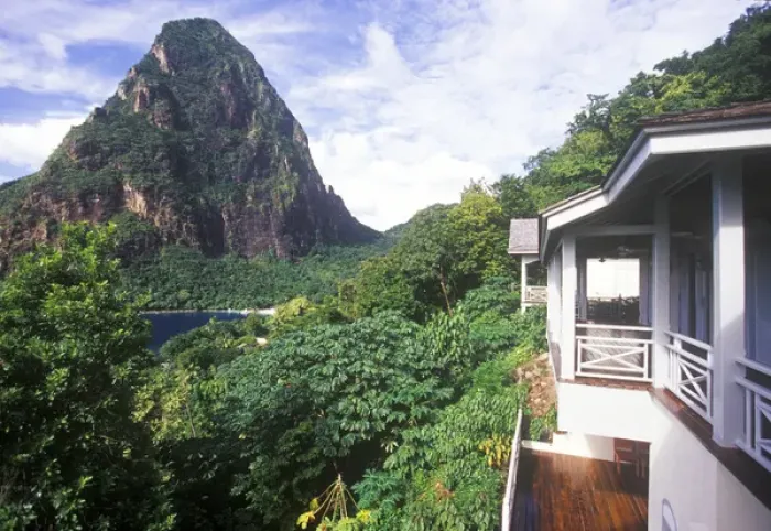Framed Print : Beau Estate, Gros Piton, Souffriere, St Lucia, Caribbean