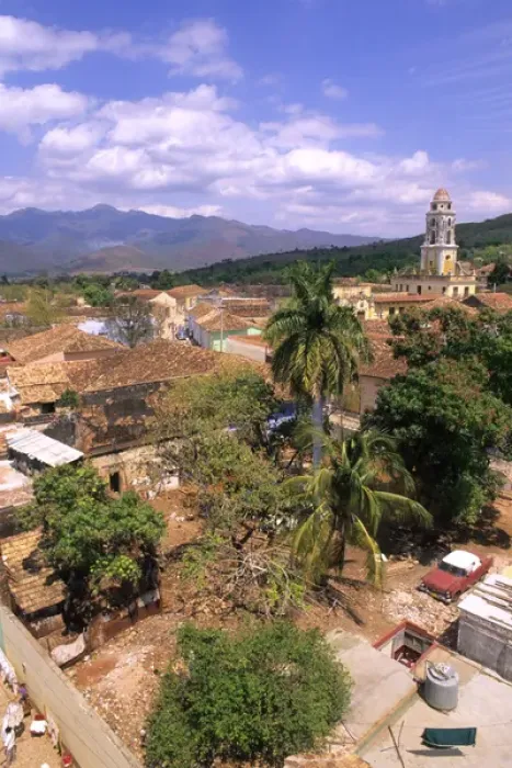 Framed Print : 01. Beautiful Aerial of Old Colonial Village Trinidad Cuba