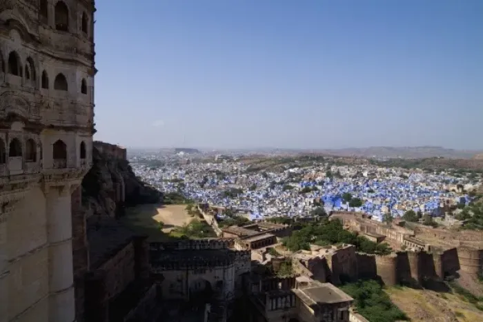 Framed Print : Beautiful BLUE CITY of Jodhpur showing all blue buildings taken from Fort Mehrangarh