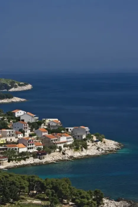 Framed Print : Beautiful coastline of Hvar Island and the Adriatic Sea, Croatia