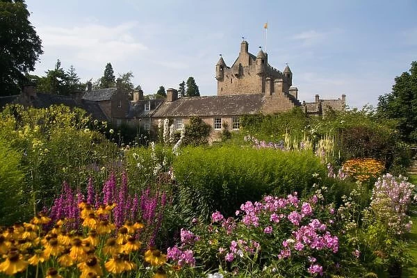 Beautiful gardens and famous castle in Scotland called the Cawdor Castle in Cawdor