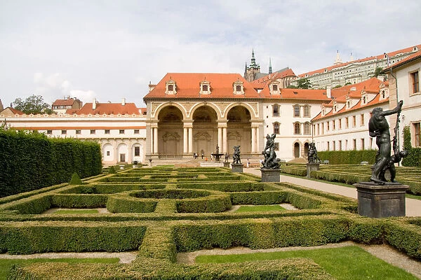 Beautiful gardens in the Wallenstein Gardens in the beautiful famous Old Town district