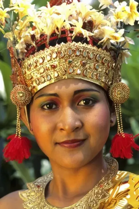 Framed Print : Beautiful golden bride in colorful traditional dress in wedding in Bali Indonesia (MR) Framed Print : Beautiful golden bride in colorful traditional dress in wedding in Bali Indonesia (MR)