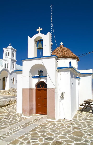 Beautiful island of Paros Greece in Greek Islands and beautiful church in small
