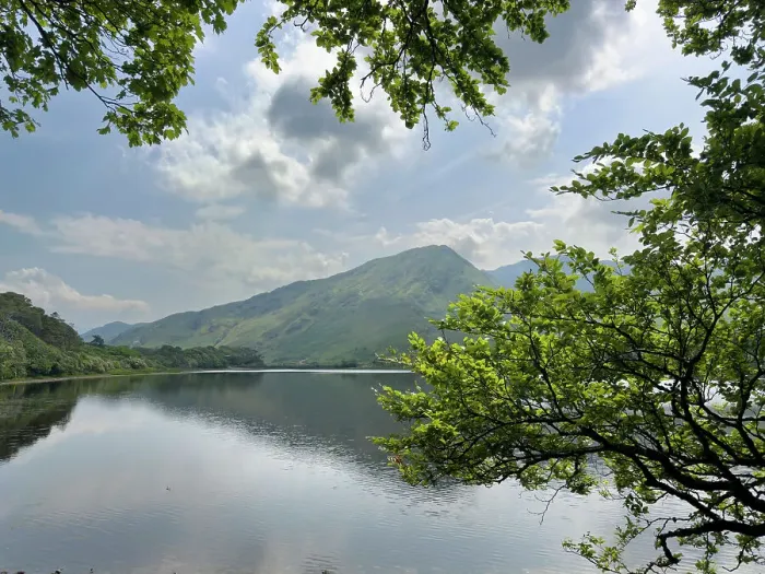 Framed Print : Beautiful lake is the view from Kylemore Abbey